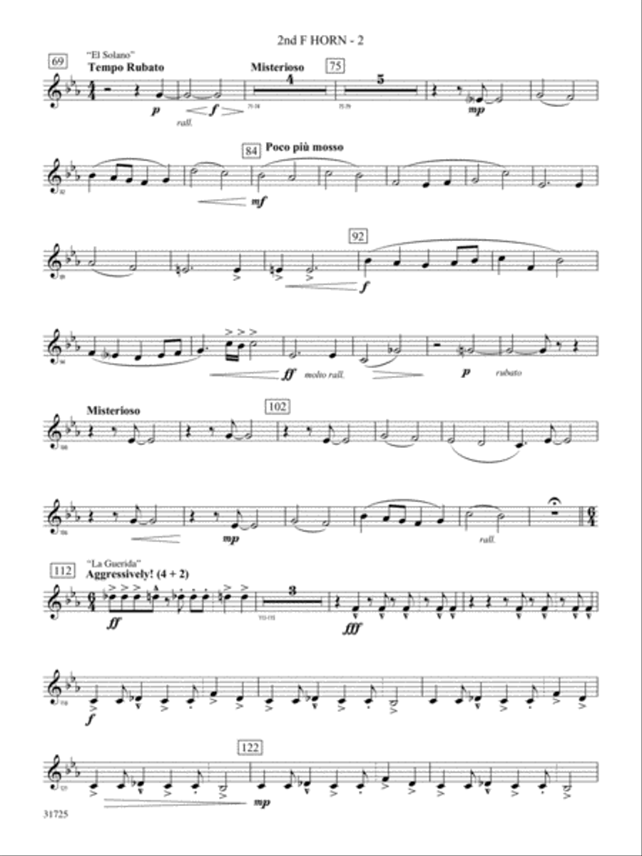 Iberian Escapades: 2nd F Horn Concert Band scores gallery preview page 2
