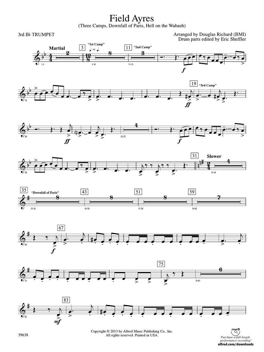 Field Ayres: 3rd B-flat Trumpet