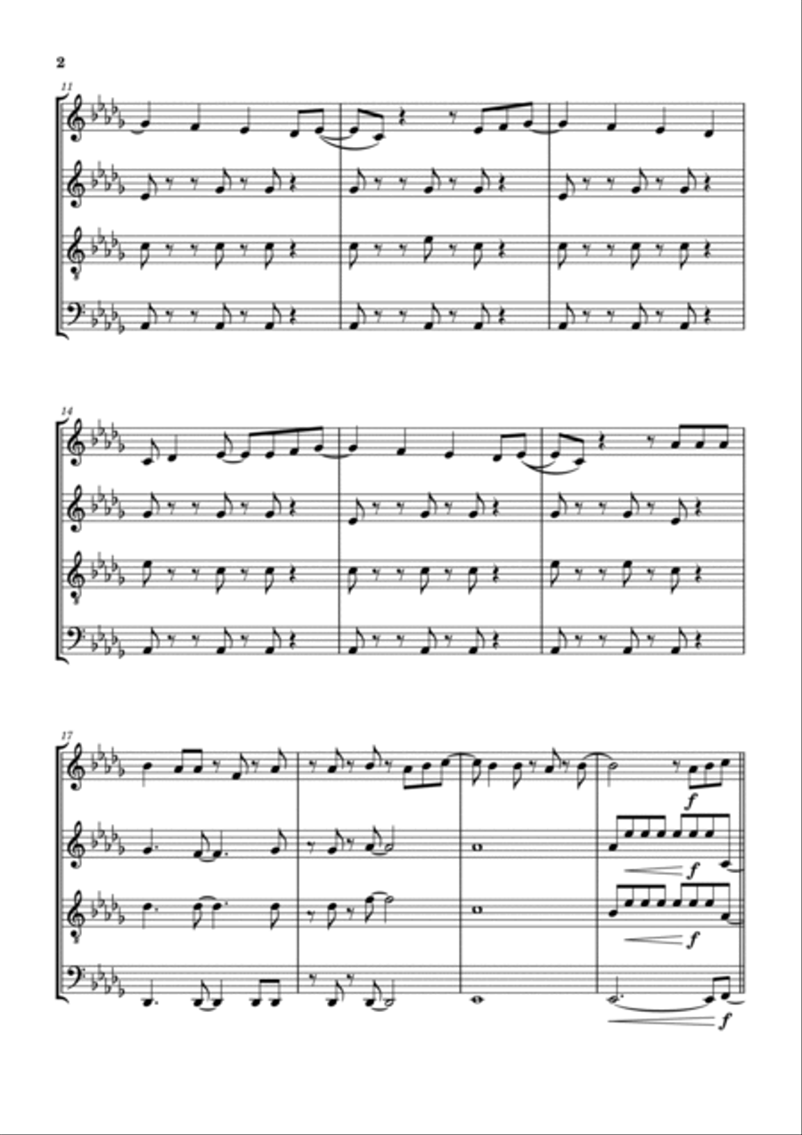 You Can't Stop The Beat Woodwind Quartet scores gallery preview page 3