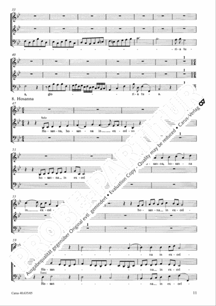 Missa civilis in B 3-Part scores gallery preview page 12