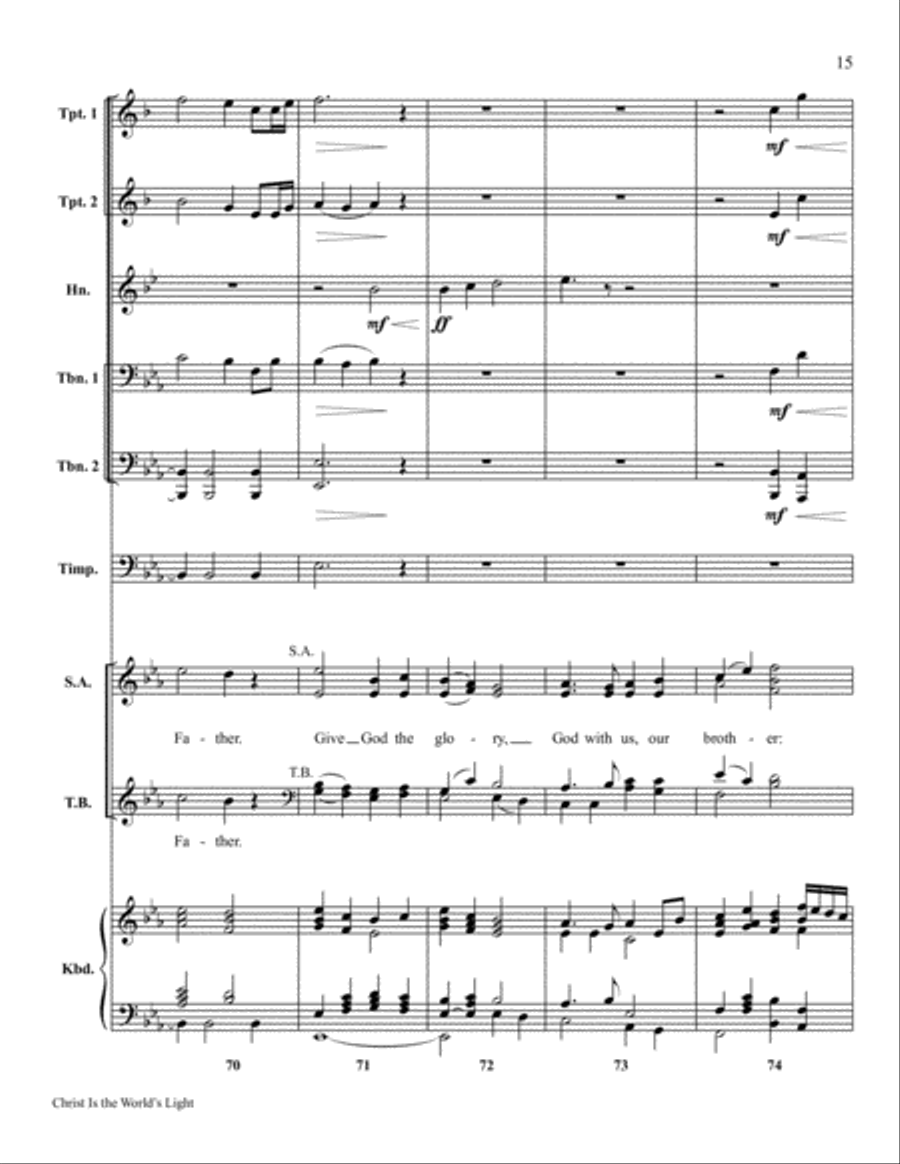 Christ Is the World's Light Choir scores gallery preview page 15