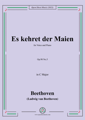 Book cover for Beethoven-Es kehret der Maien,Op.98 No.5,in C Major,from An die ferne Geliebte