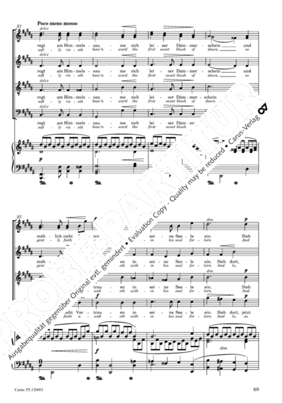 Christoforus + Das Tochterlein des Jairus (Gesamtausgabe, Bd. 9) 4-Part scores gallery preview page 70