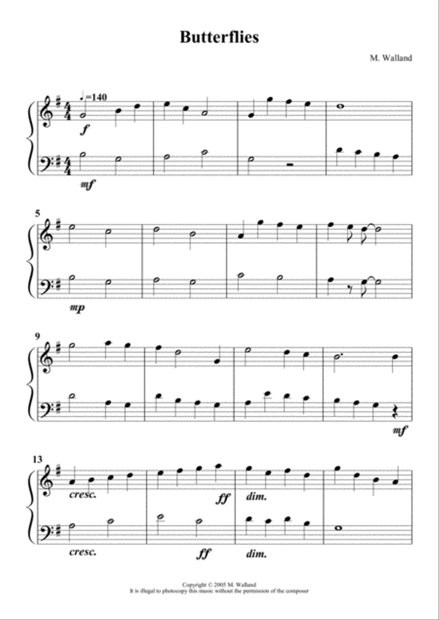 Butterflies Handbell Choir scores gallery preview page 1