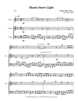 Shasta Snow Light (Opus 470) Oboe, Violin, Cello trio - Score Only