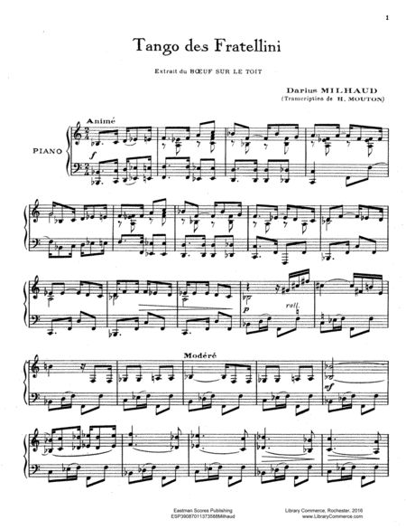 Tango des Fratellini : pour piano