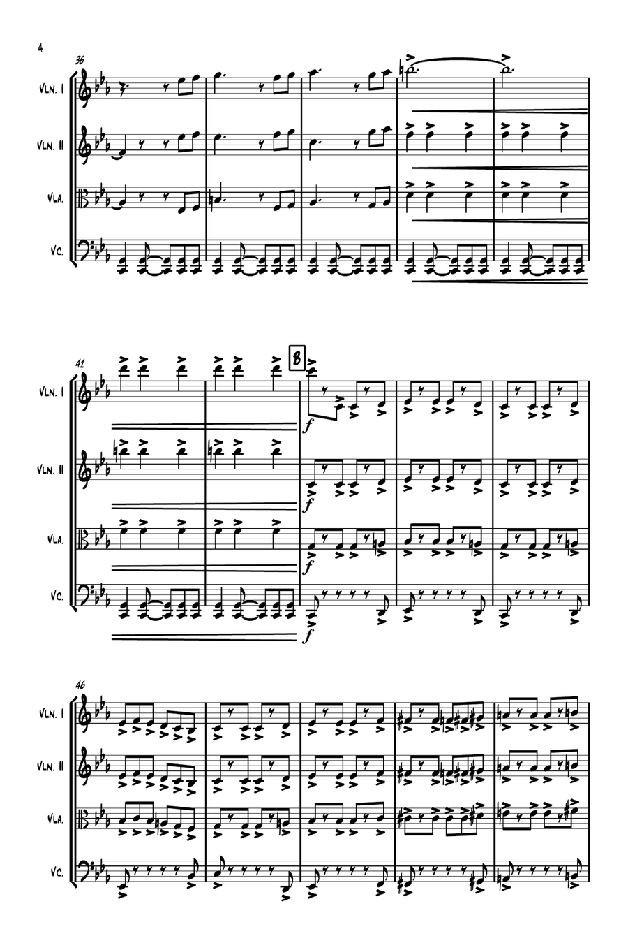 Medley: Wheel Of Fortune with The Medallion Calls, Jack Sparrow, I See Dead People In Boats, and ... String Quartet scores gallery preview page 4