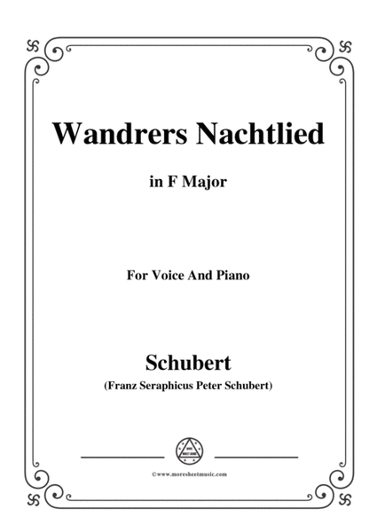 Schubert-Wandrers Nachtlied,in F Major,Op.4,No.3,for Voice and Piano image number null