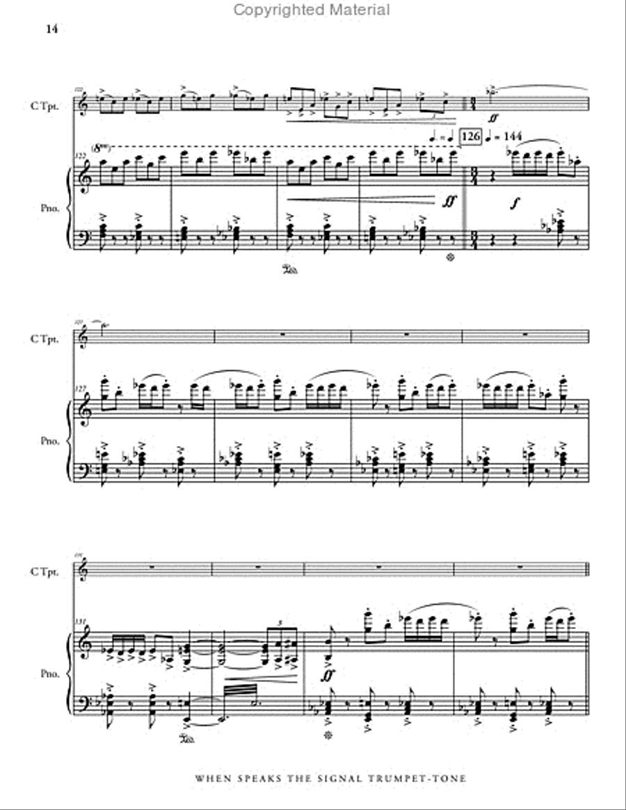 When Speaks the Signal-Trumpet Tone (piano reduction) Flugelhorn scores gallery preview page 15