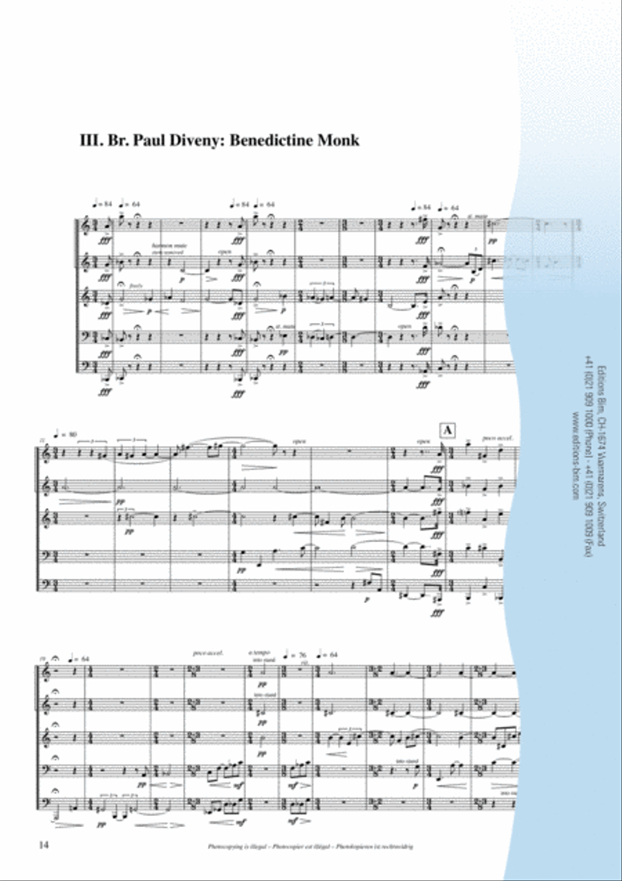 Distant Voices Brass Quintet scores gallery preview page 6