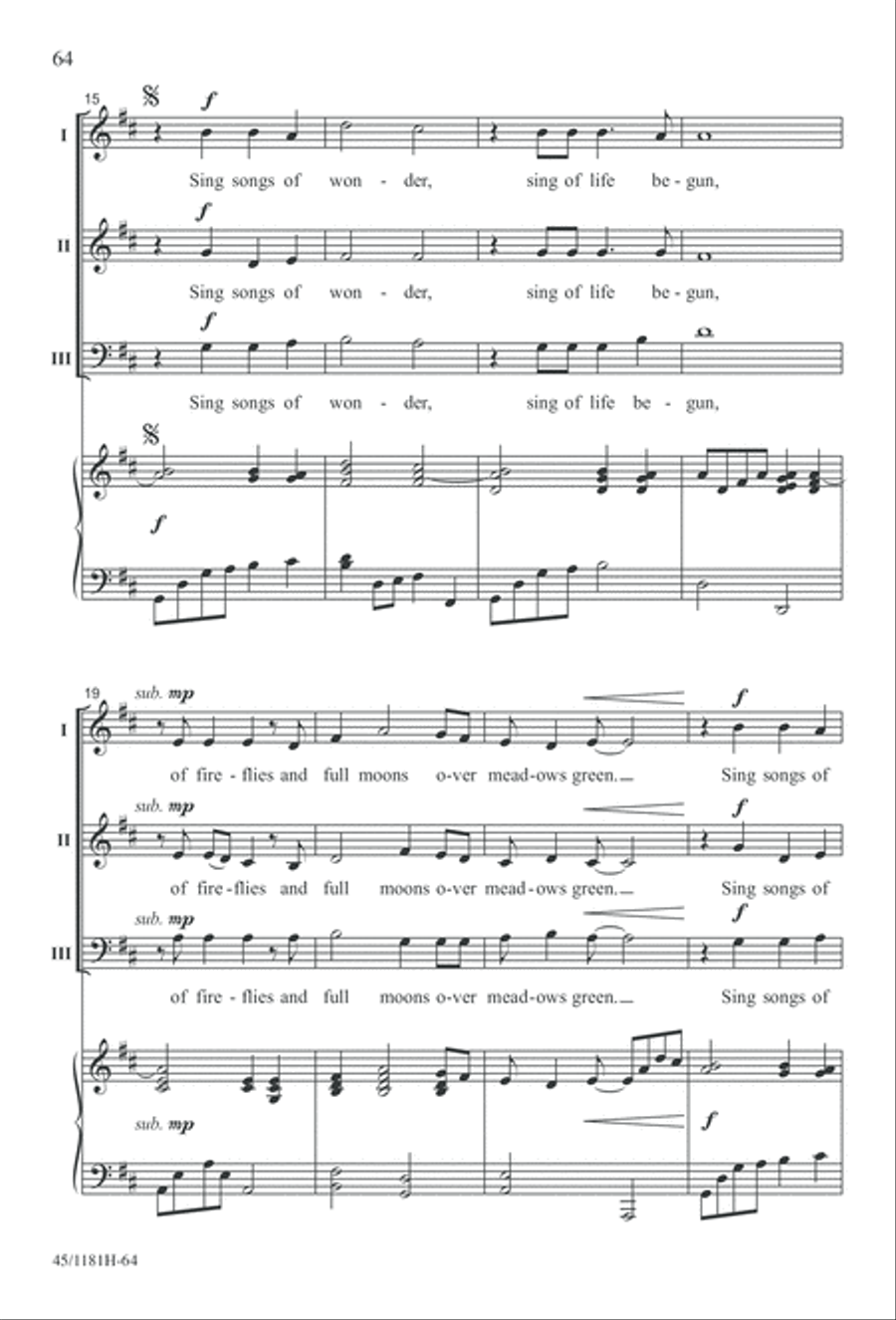 Contemporary Choral Classics 3-Part scores gallery preview page 64