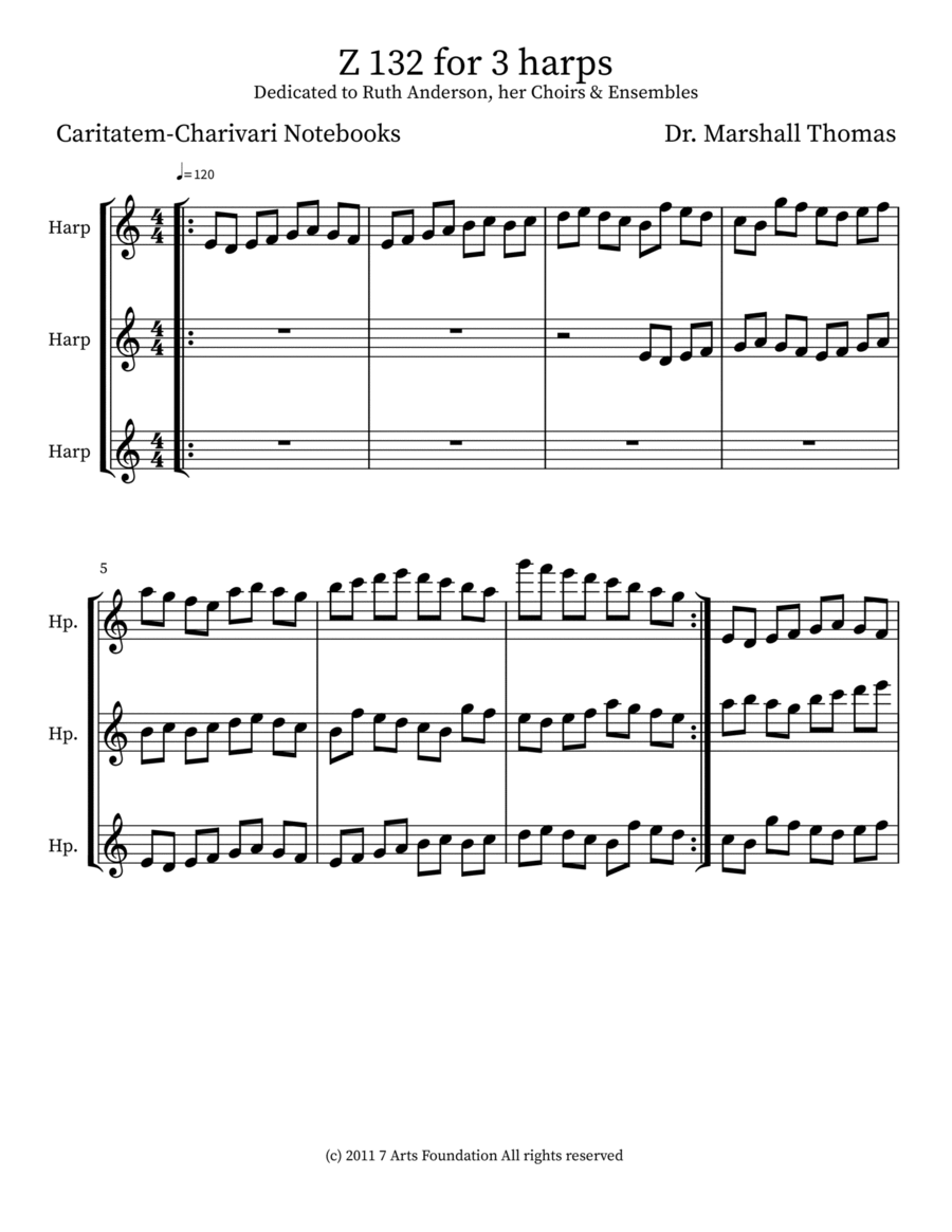 Z 132 for 3 harps Harmonica scores gallery preview page 1