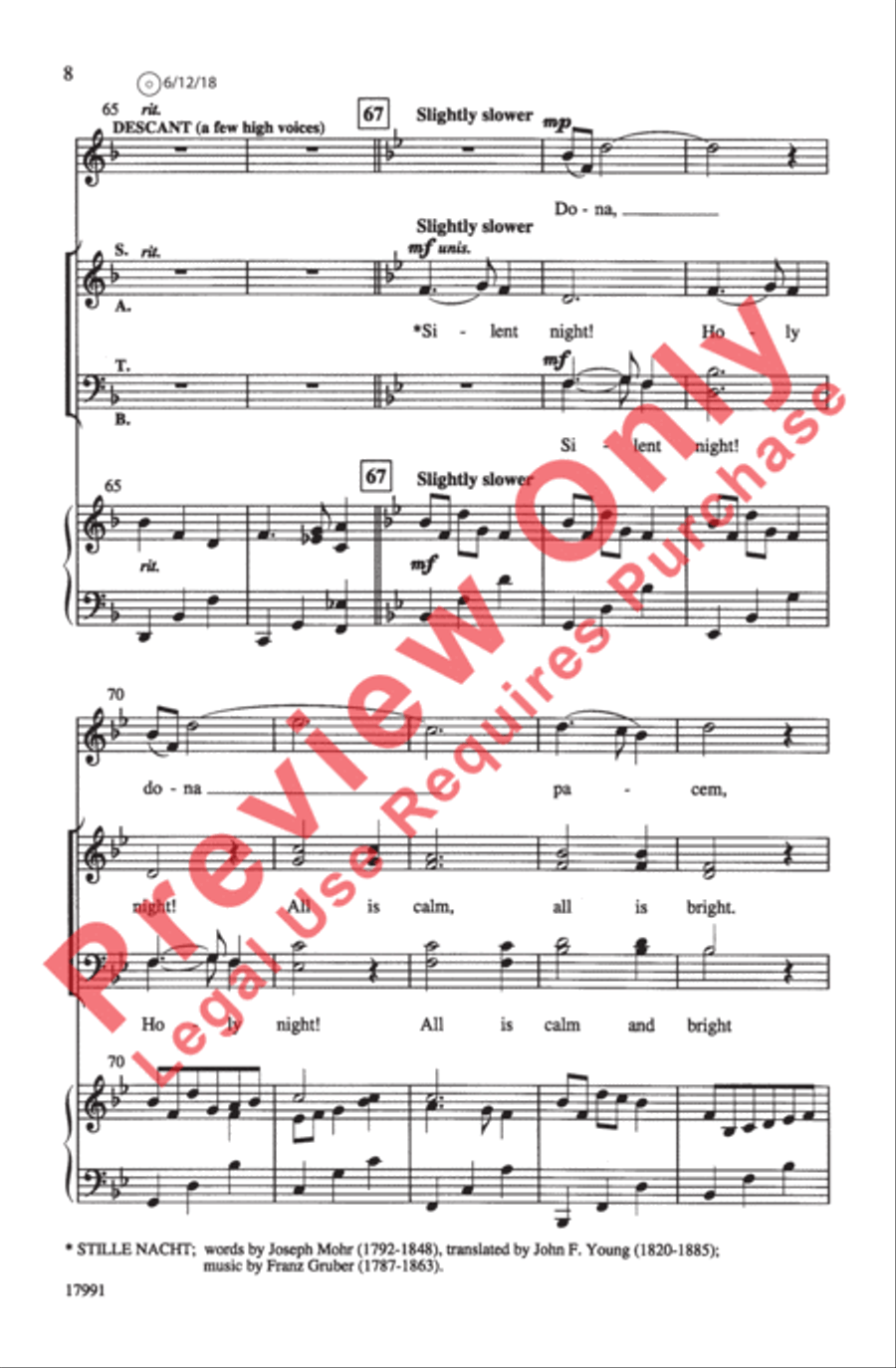 Christmas Peace Canon 4-Part scores gallery preview page 8