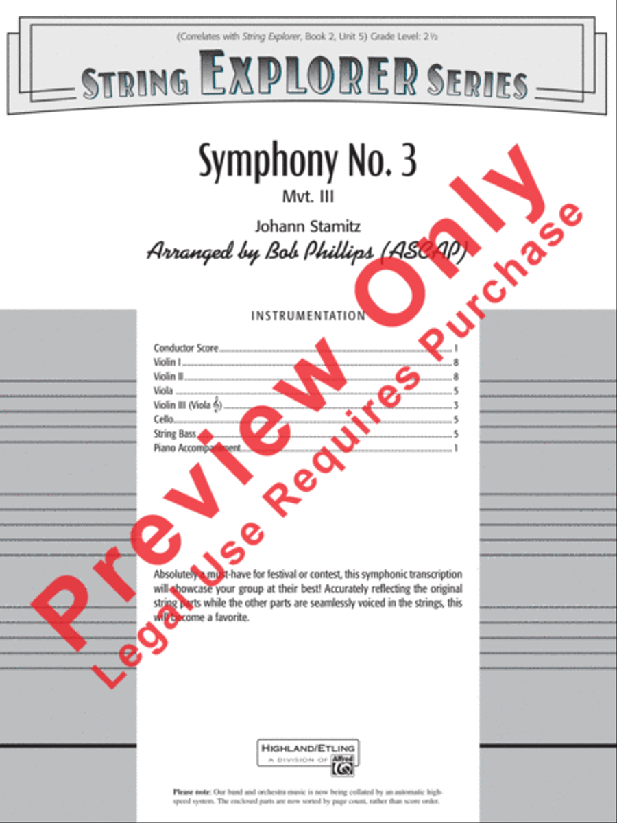 Symphony No. 3 String Orchestra scores gallery preview page 2