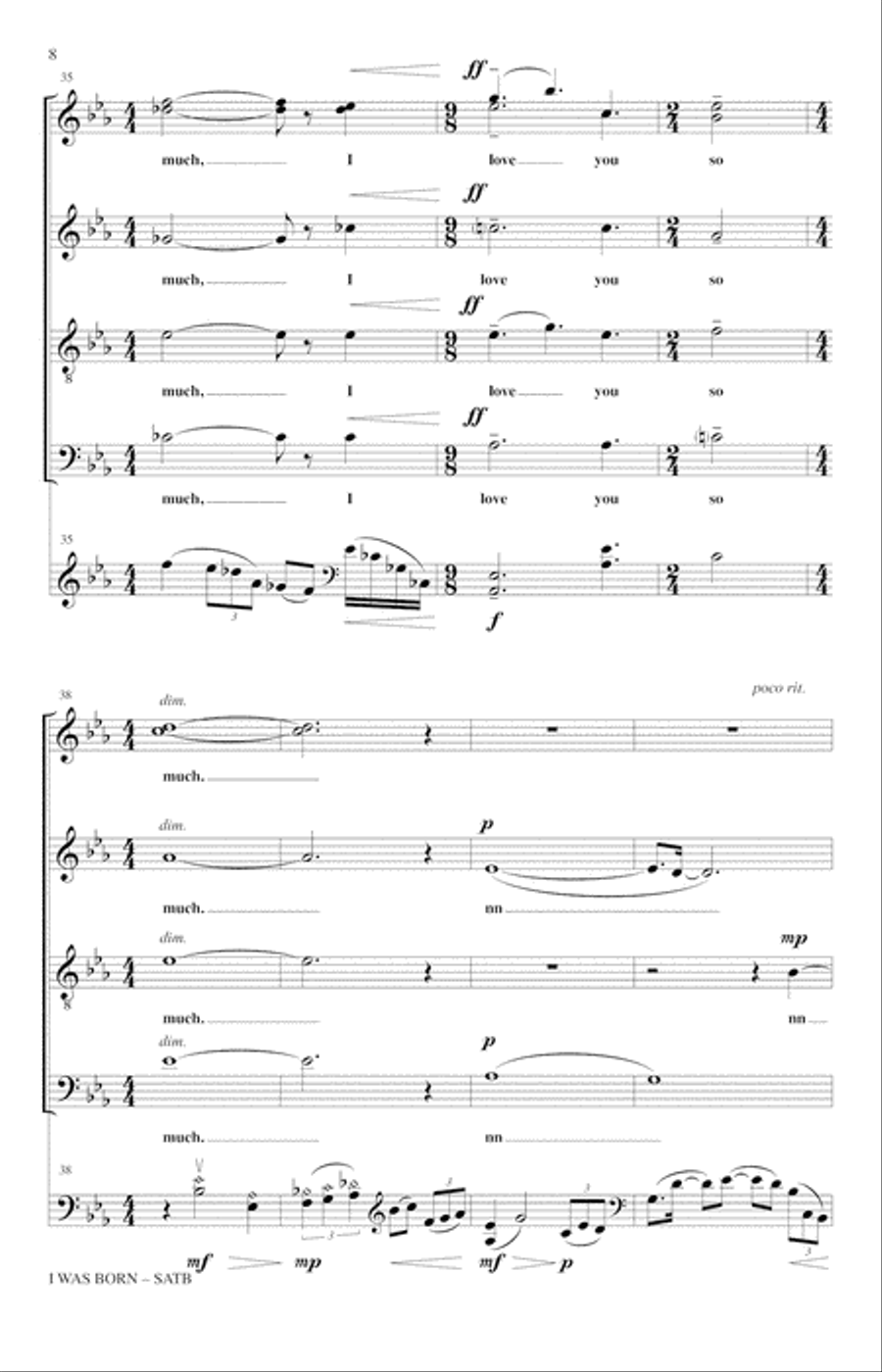 I Was Born 4-Part scores gallery preview page 6