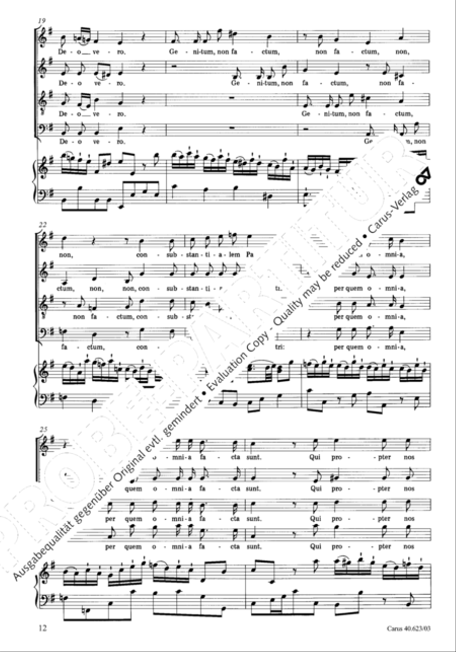 Missa brevis in G major 4-Part scores gallery preview page 15