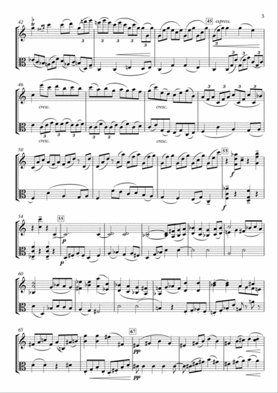Suite for Violin and Viola, Op.109 String Duet scores gallery preview page 3