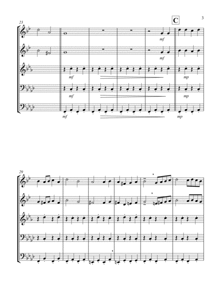 Burgundian Air/March of the Three Kings (F min) (Brass Quintet) - 2 Trp, 1 Hrn, 1 Trb, 1 Tuba)