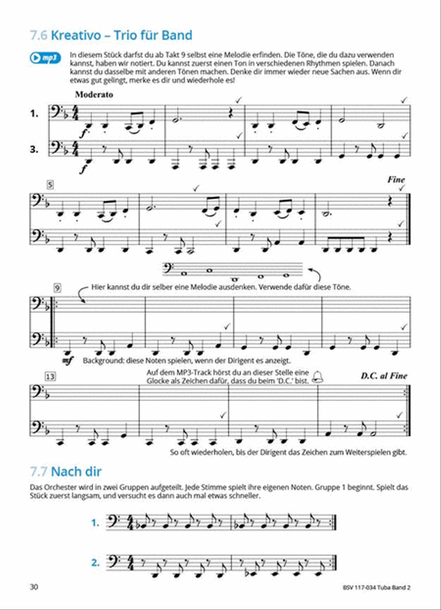 Gemeinsam Lernen und Spielen Band 2 Tuba scores gallery preview page 4