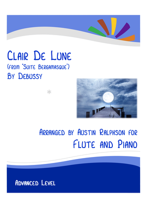 Clair De Lune (Debussy) - flute and piano with FREE BACKING TRACK