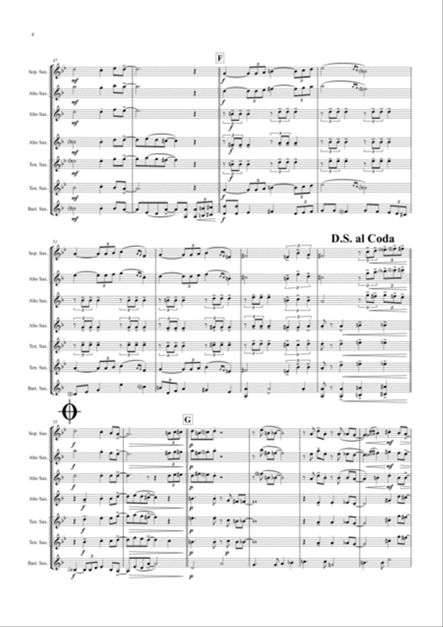 Michelle Saxophone Quintet scores gallery preview page 4