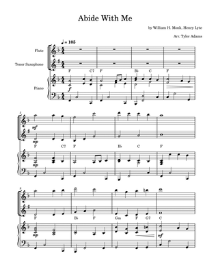 Abide With Me (Flute and Tenor Sax Duet with Piano)