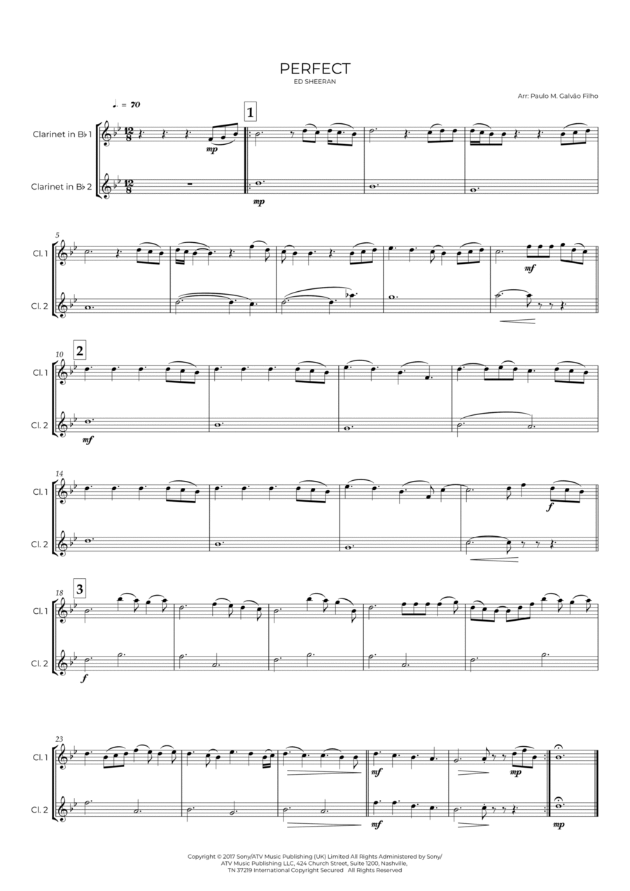 Perfect Clarinet Duet scores gallery preview page 1