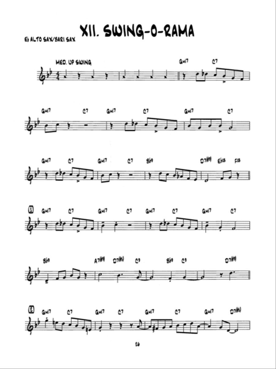 15 Easy Jazz, Blues & Funk Etudes E-Flat Instrument scores gallery preview page 4