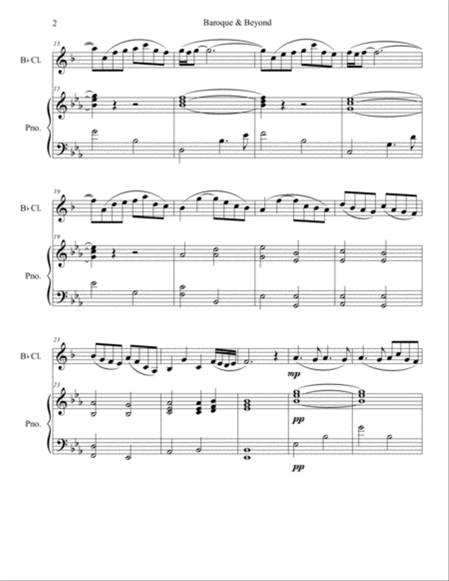 Baroque top clarinet music