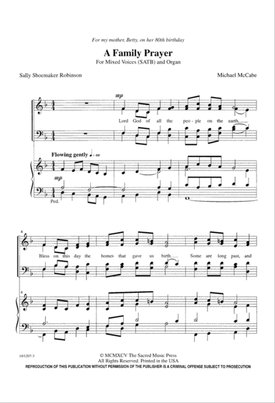 A Family Prayer 4-Part scores gallery preview page 3