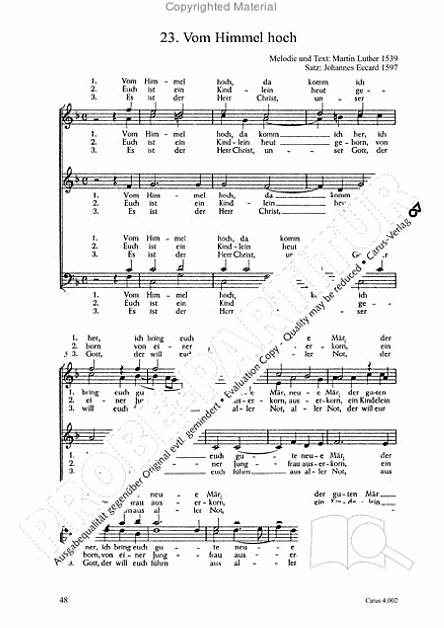 Eccard: 29 Choralbearbeitungen Collection / Songbook scores gallery preview page 49