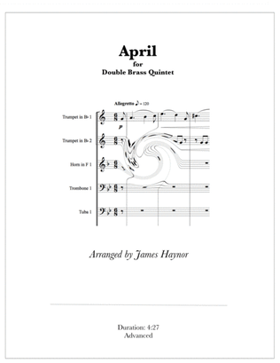 April for Double Brass Quintet
