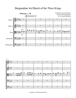 Burgundian Air/March of the Three Kings (String Quintet - 2 Violins, 1 Viola, 1 Cello, 1 Bass)