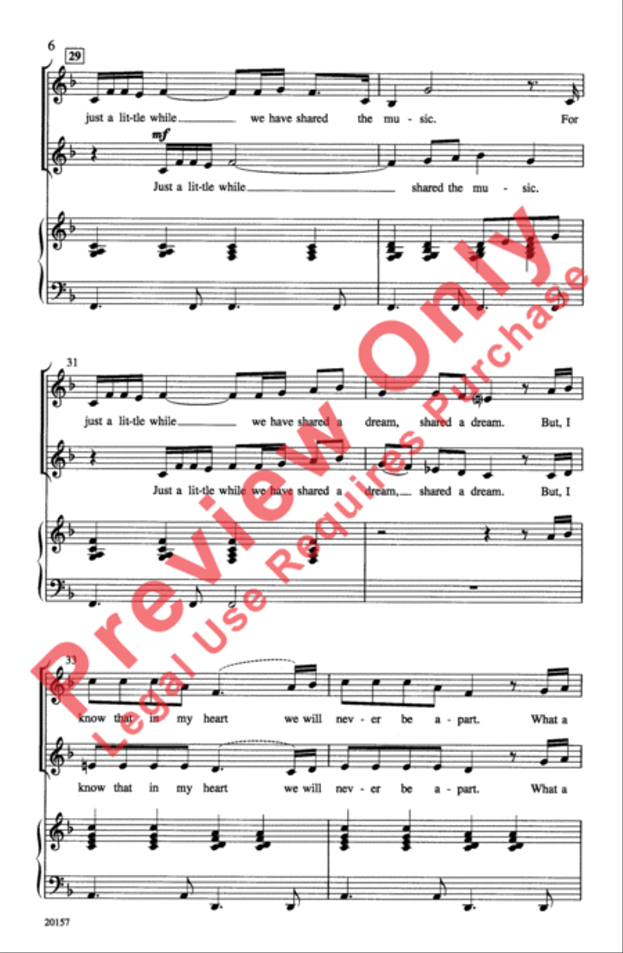 For Just a Little While 2-Part scores gallery preview page 6