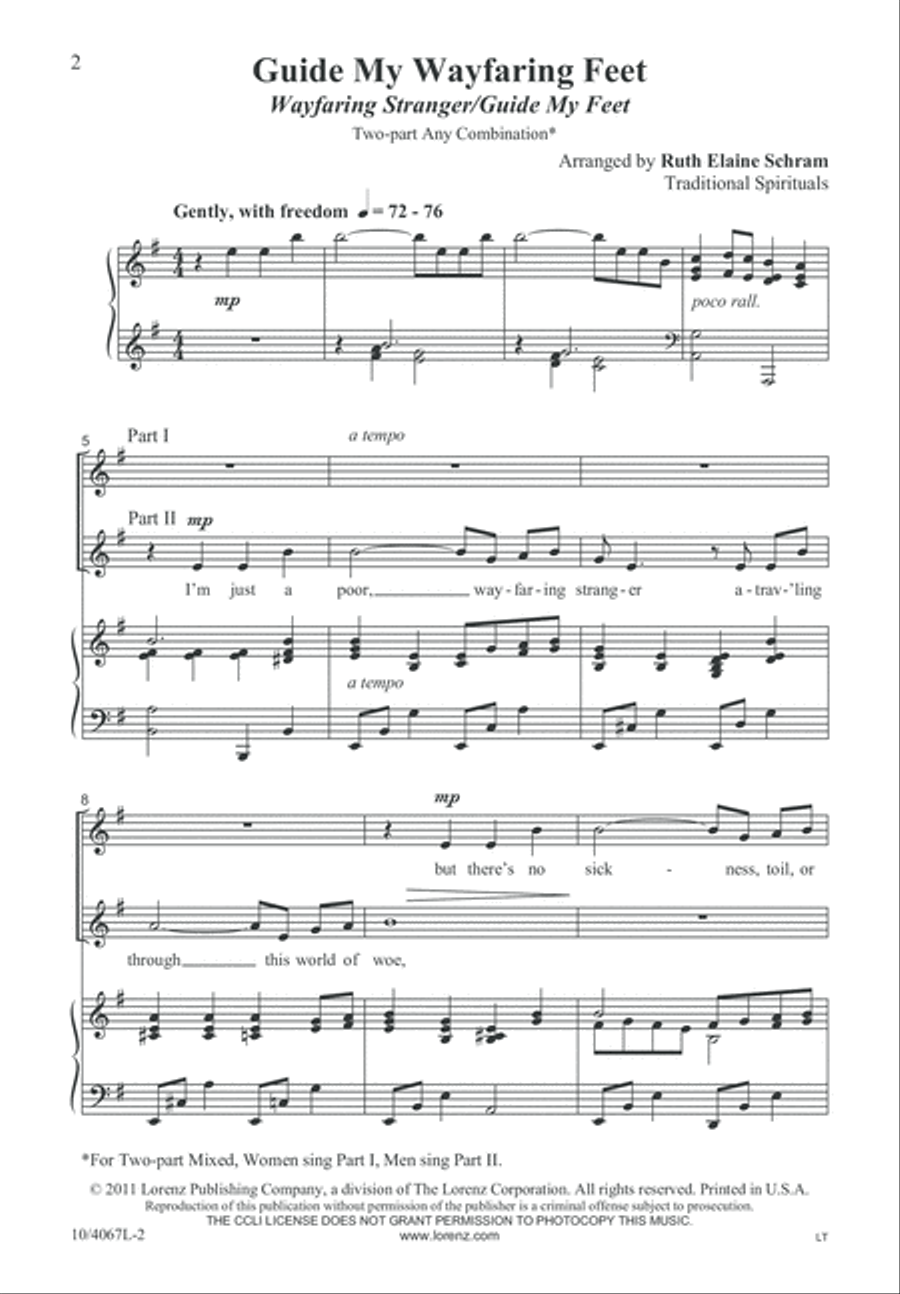 Guide My Wayfaring Feet 2-Part scores gallery preview page 2