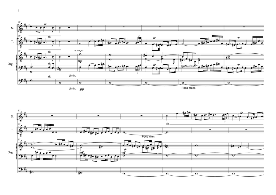ADAGIO for Oboe, Cello and String by Zipoli - Arr. for Soprano, Tenor (in vocalization) and Organ Piano, Vocal scores gallery preview page 4