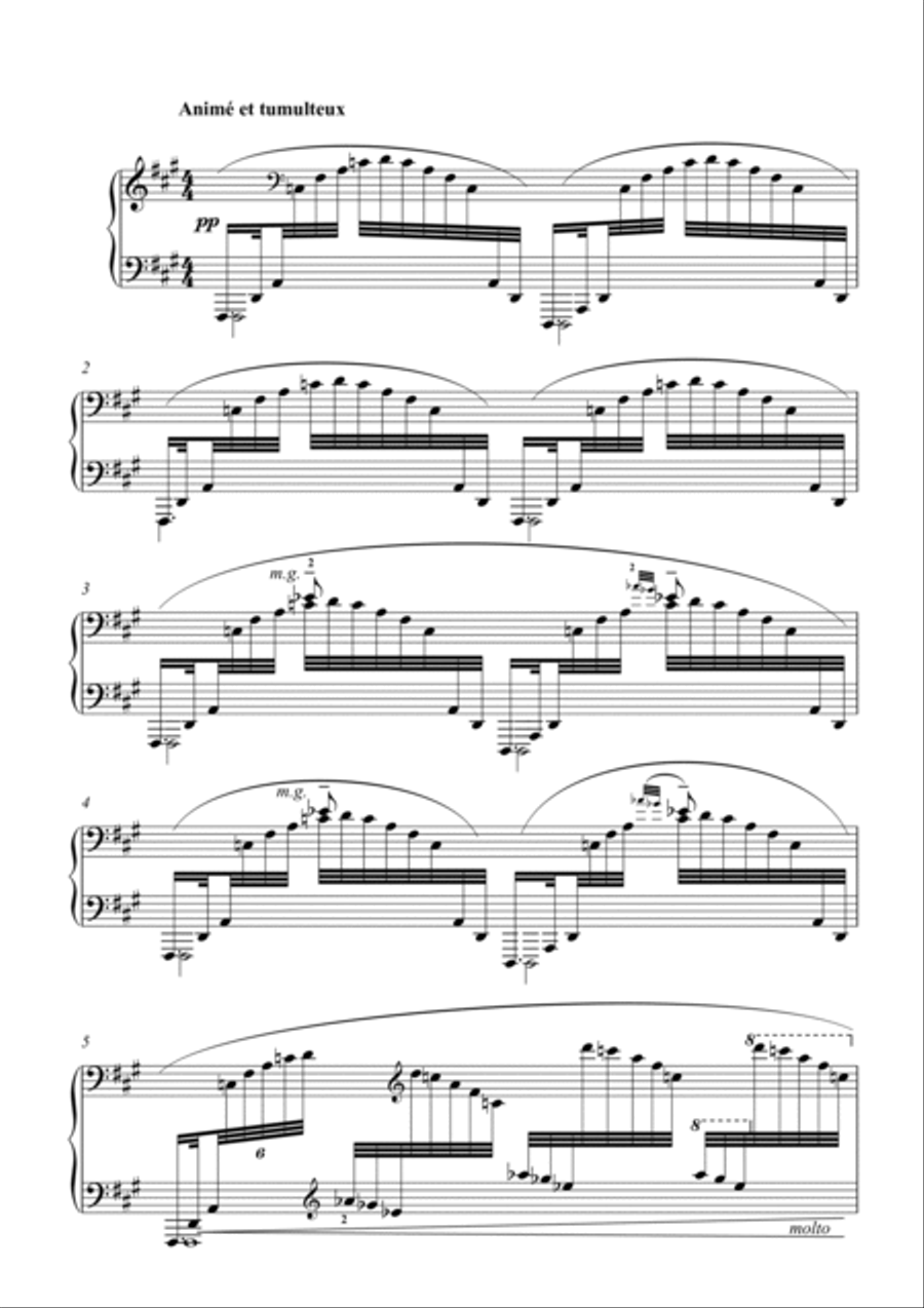 Debussy-Ce qu'a vu le vent d'ouest for piano solo Piano Solo scores gallery preview page 2
