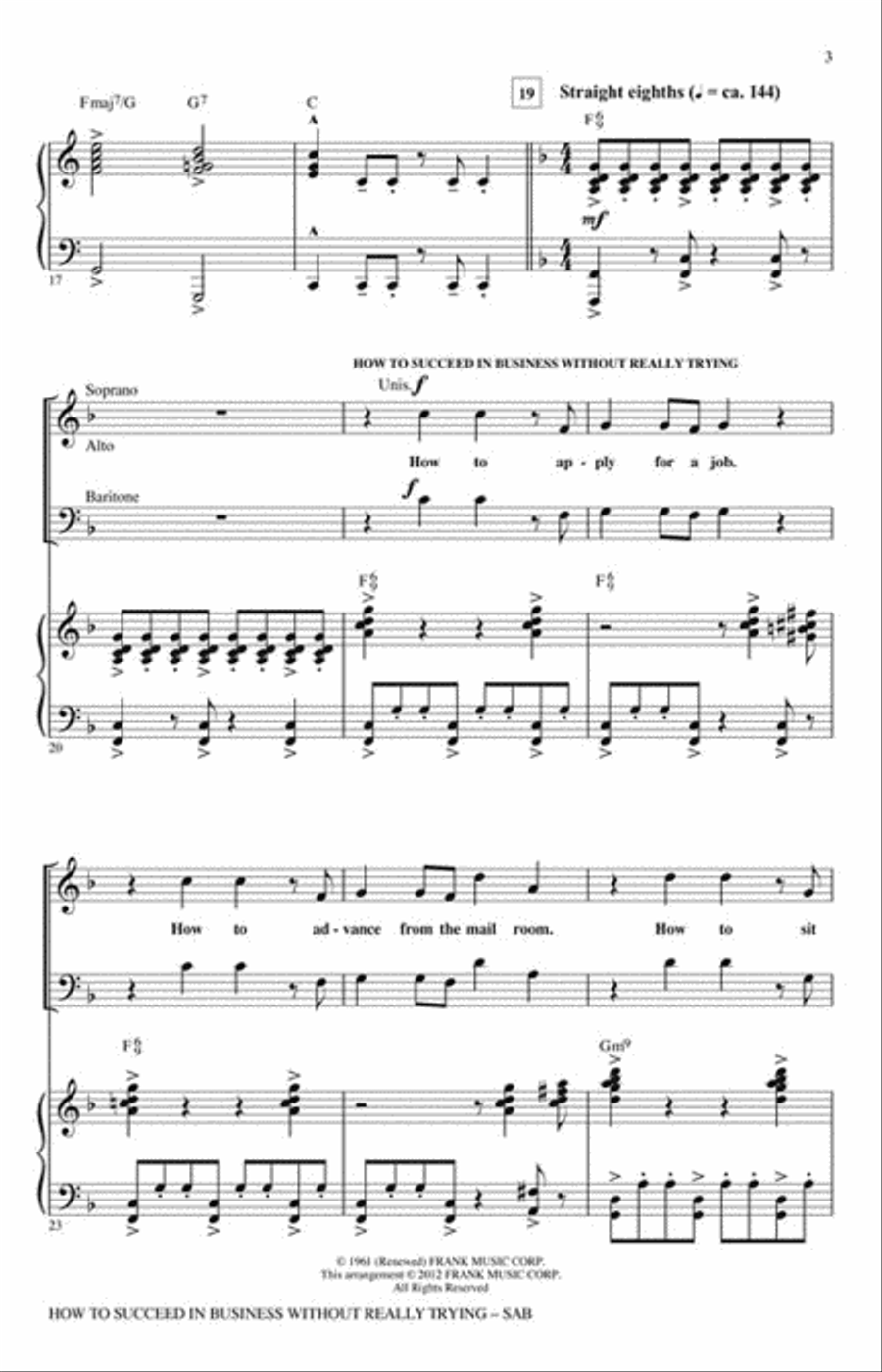 How to Succeed in Business Without Really Trying 3-Part scores gallery preview page 3