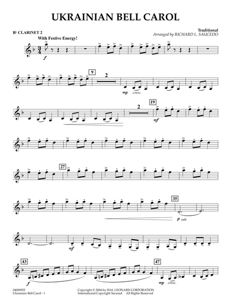 Ukrainian Bell Carol (arr. Richard L. Saucedo) - Bb Clarinet 2