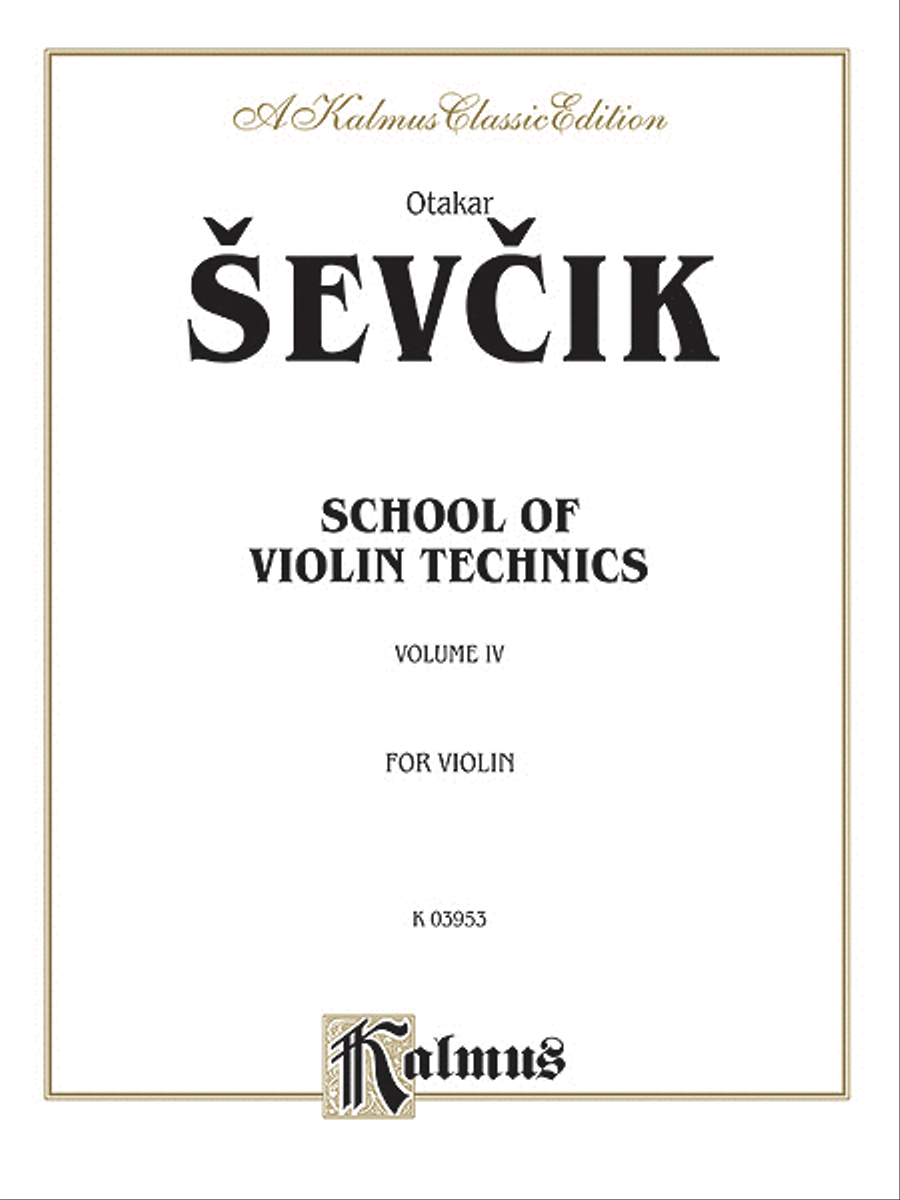 School of Violin Technics, Op. 1, Volume 4