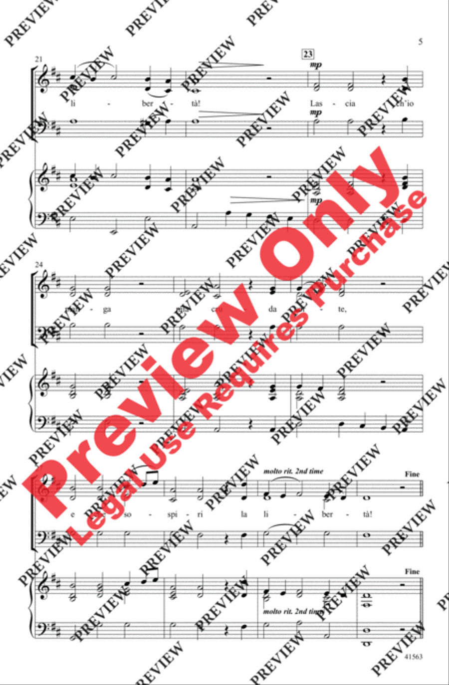 Lascia Ch'io Pianga 3-Part scores gallery preview page 5