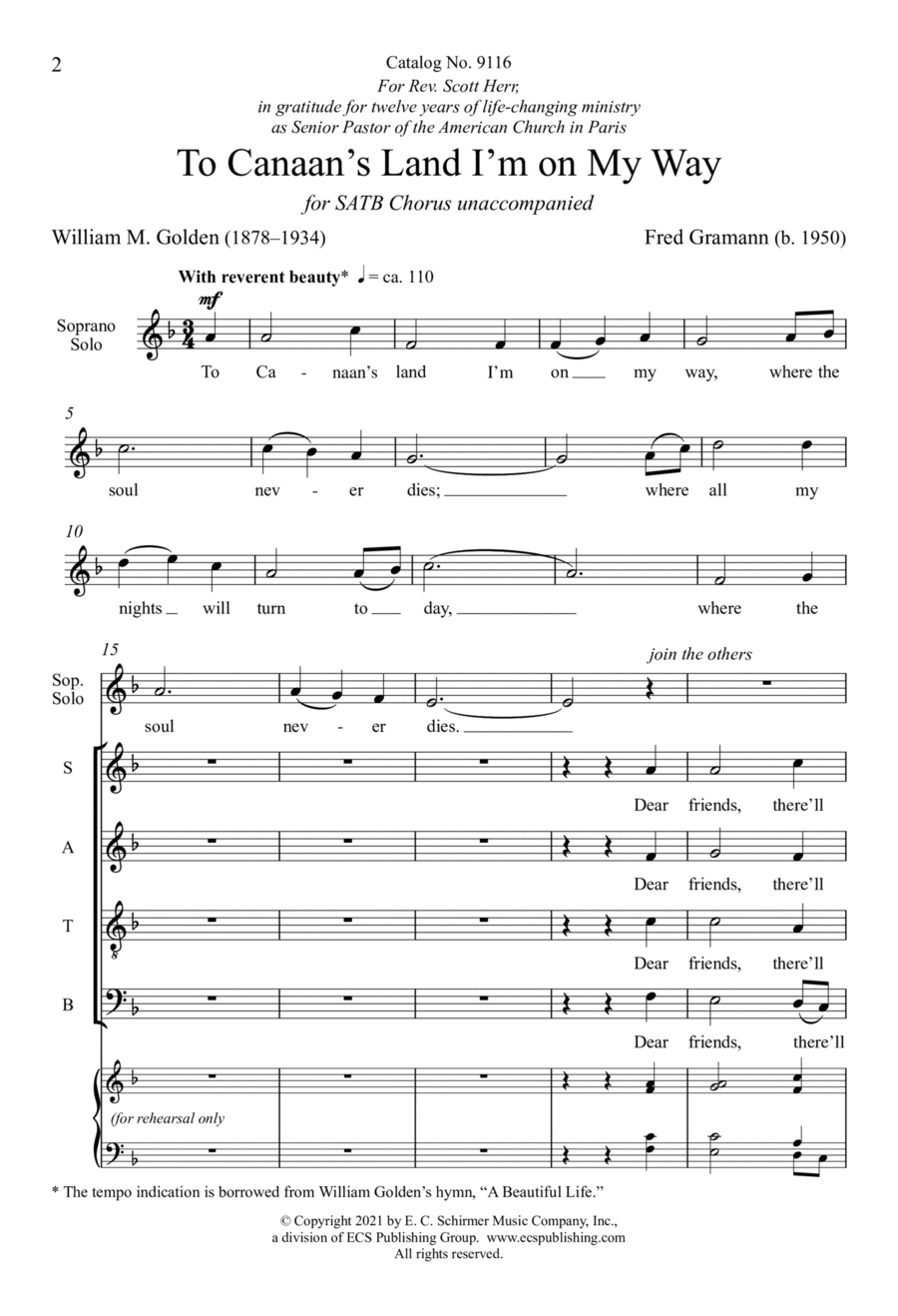 To Canaan's Land I'm on My Way 4-Part scores gallery preview page 1
