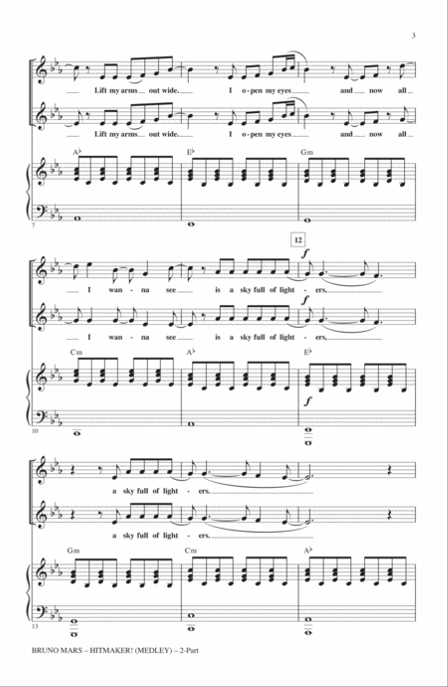 Bruno Mars: Hitmaker! (Medley) 2-Part scores gallery preview page 2