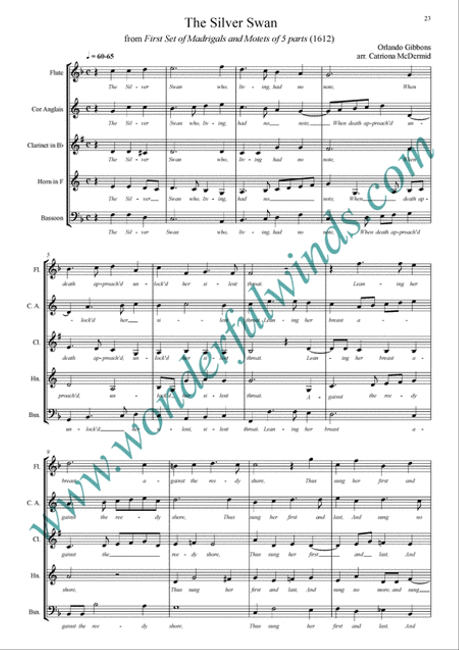 Two Motets And A Madrigal Woodwind Quintet scores gallery preview page 4