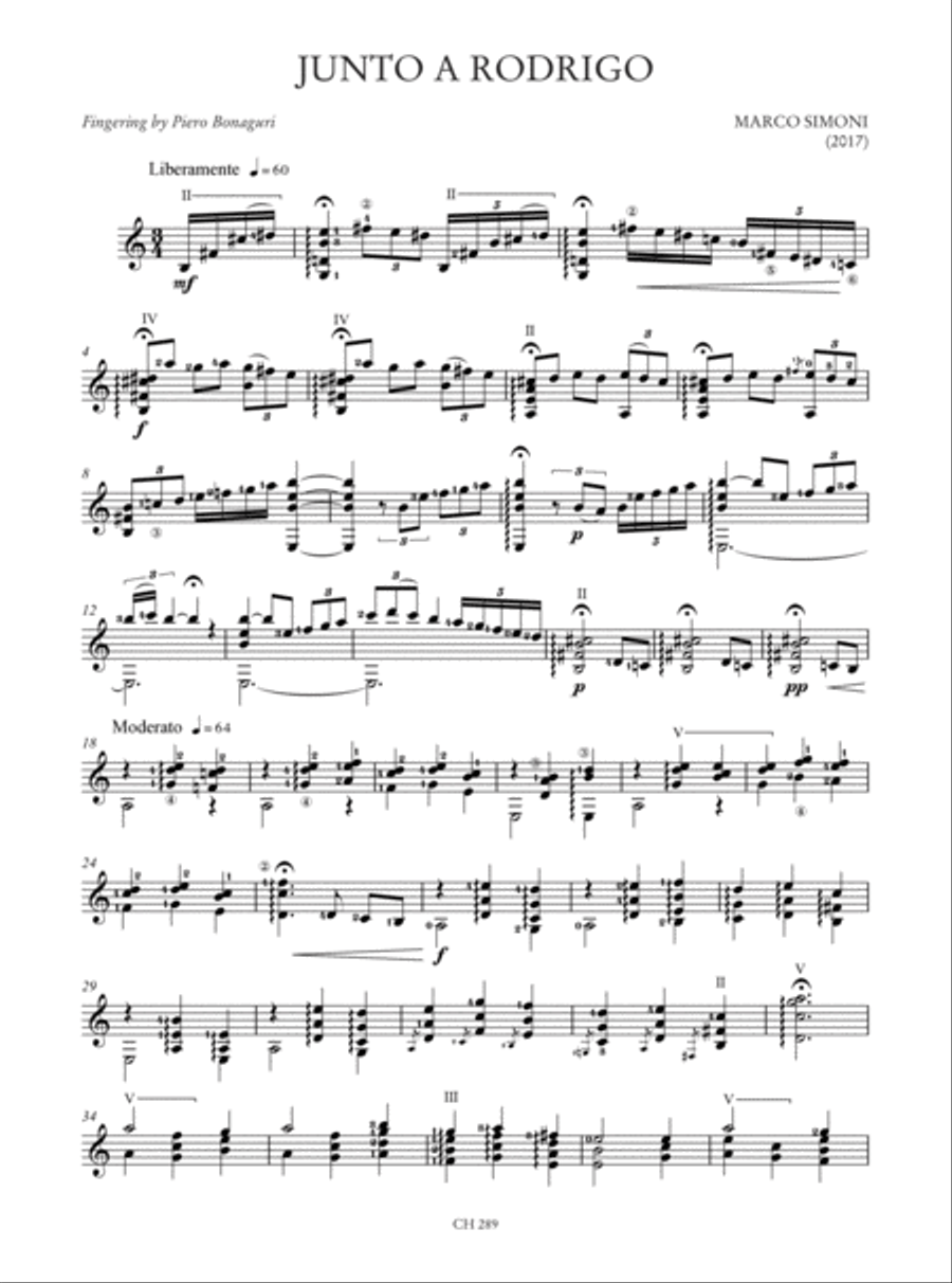 Junto a Rodrigo. An Anthology of Contemporary Music for Guitar (Podera, Reghezza, Simoni, Smaili, Ugoletti) Acoustic Guitar scores gallery preview page 4