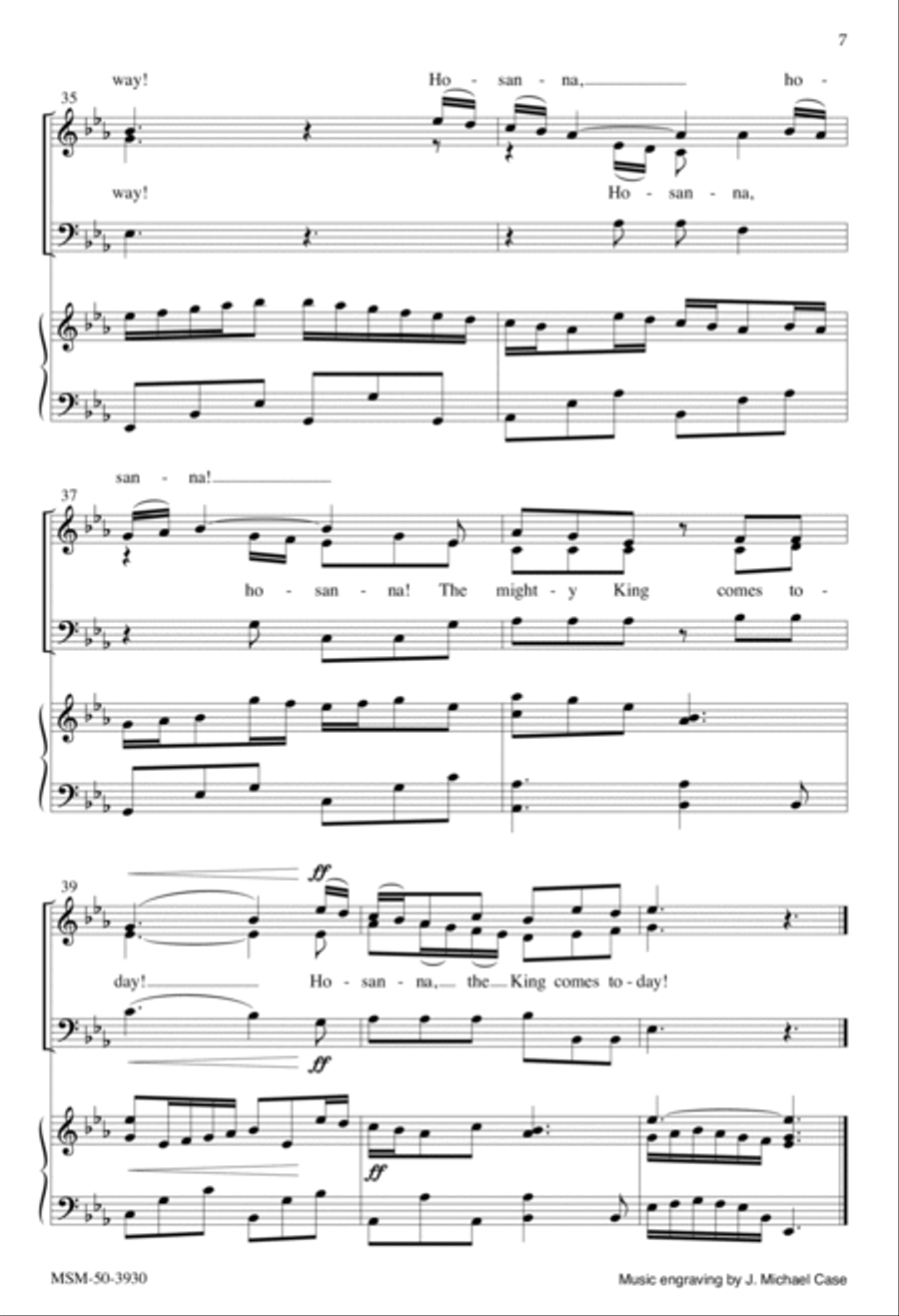 Hosanna! The King Comes Today! 3-Part scores gallery preview page 7