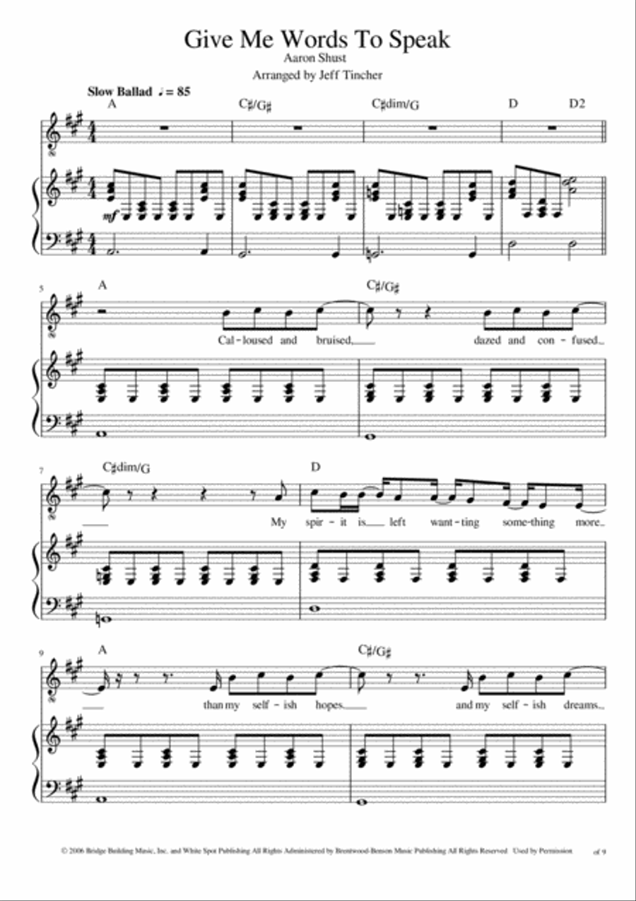 Give Me Words To Speak Voice scores gallery preview page 2