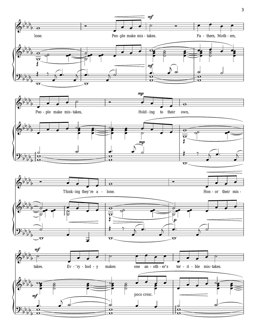 No One Is Alone (from Into The Woods) Piano, Vocal scores gallery preview page 3