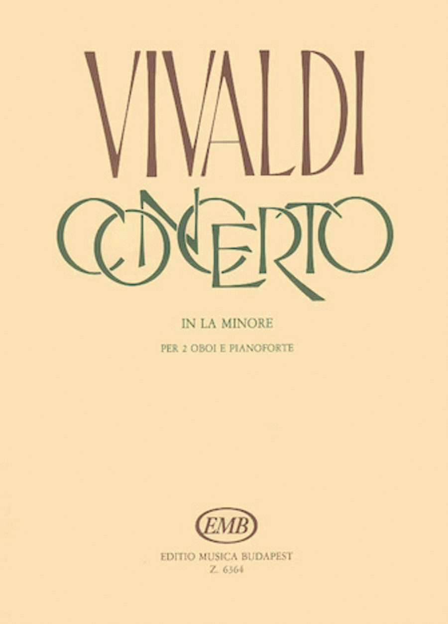 Concerto in A Minor for 2 Oboes, Strings and Continuo, RV 536 Piano Accompaniment scores gallery preview page 1