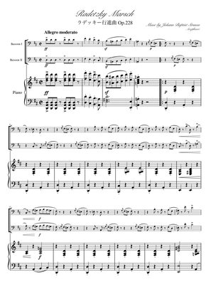 "Radetzky Marsch" (Ddur) piano trio / Bassoon duet